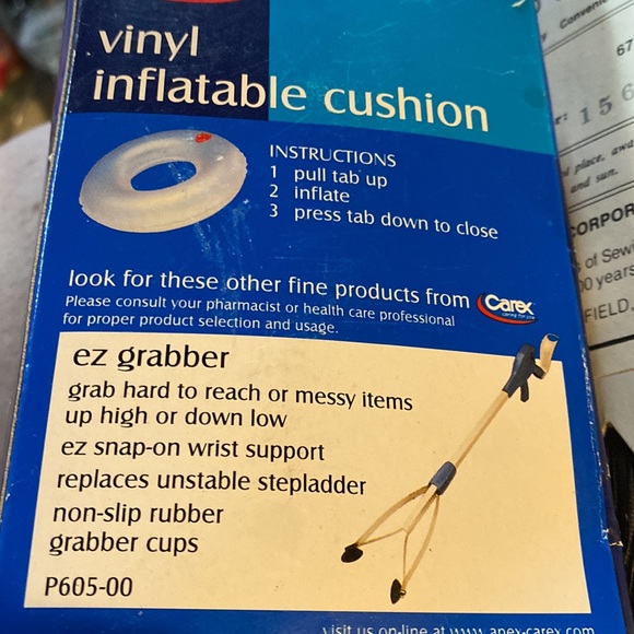 NEW Carex Health Medical Inflatable Ring Cushion Rubber For home office travel - Picture 3 of 9